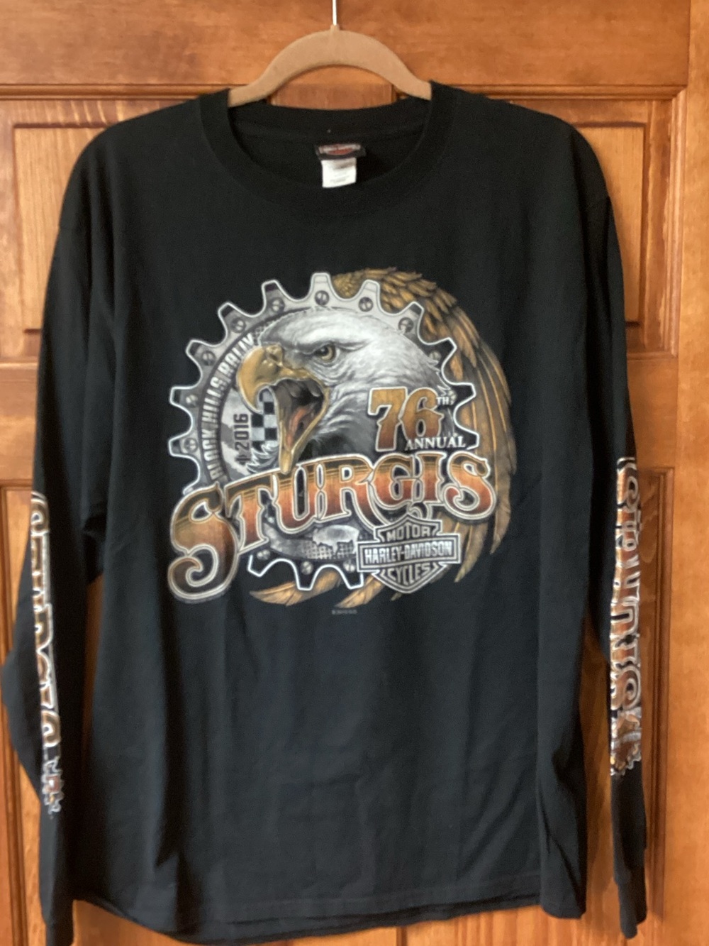 Harley-Davidson Black Long-Sleeve Sturgis 76th Eagle Graphic Tee